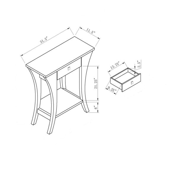 Console Table Red Cocoa One Drawer (13709) - Image 4