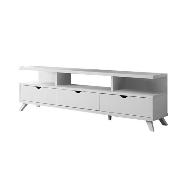 70” Three Shelves-Three Drawers White TV Stand (151280WH) - Image 3