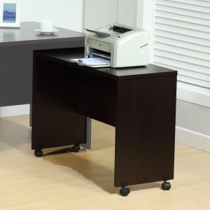 Red Cocoa Desk Return with Four Wheels Perfect for Home Office Mobility (1524C)