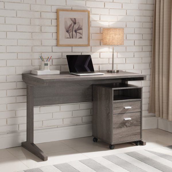 Mobile-Two Drawer-Distressed Grey-Office File Cabinet (161528) - Image 3