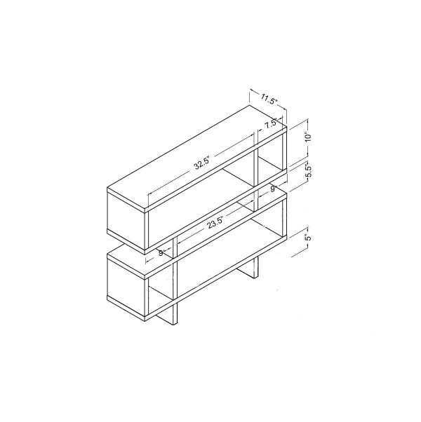 2-Tier White Display Cabinet with Abstract Shelves Perfect Storage for Plants & Home Accessories (161531) - Image 3