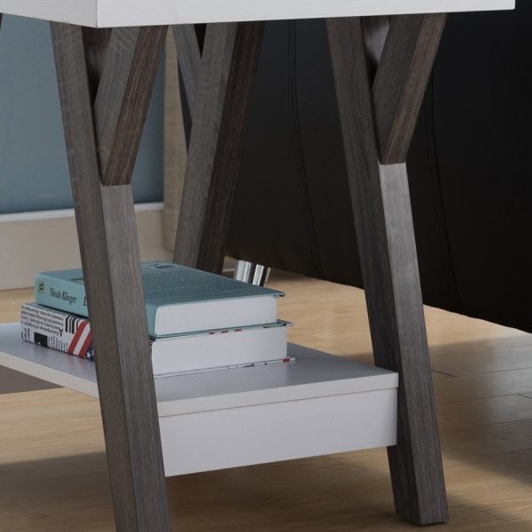 End Table White & Distressed Grey One Bottom Shelf (161834ET) - Image 4