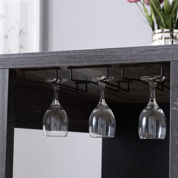 Bar Table Distressed Grey & Black Wine Glass Holder (182335) - Image 2