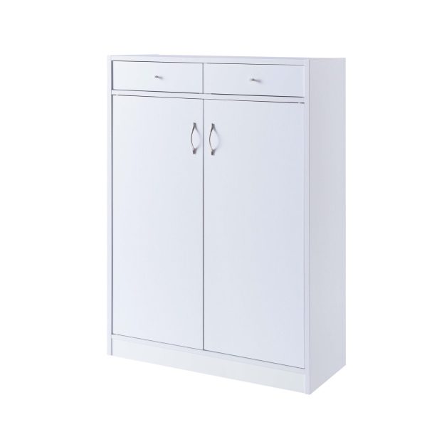 White Shoe & Storage Cabinet with Drawers & Shelves Entryway Organizer (192619) - Image 5