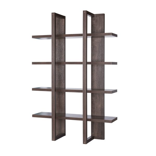 Modern Walnut Oak Bookcase Four Spacious Shelves for Display and Storage (202710) - Image 3