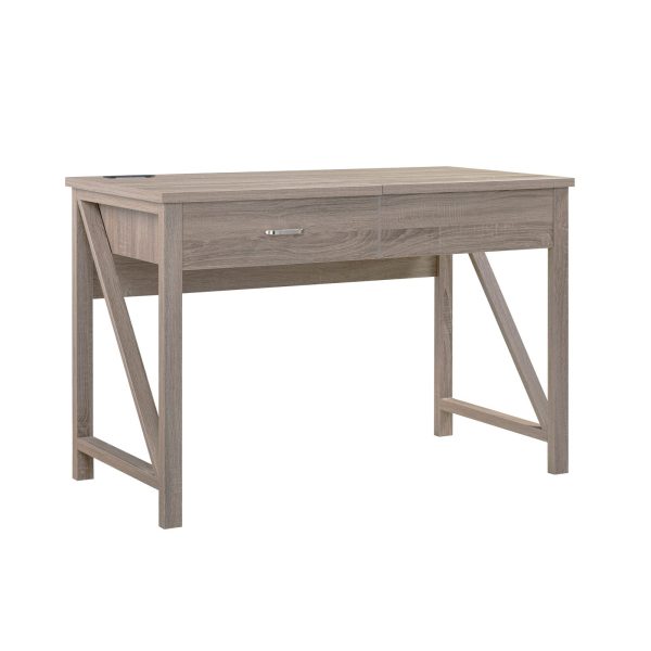 Dark Taupe Lift-Top Desk with Hidden Storage Standing Desk Converter (212868) - Image 4