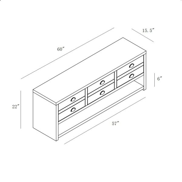 Modern Distressed Grey TV Stand with Drawers and Open Shelf (212884TV) - Image 8