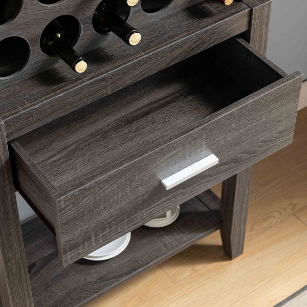 Bar Cabinet One Drawer Three Shelves Wine Bottle Rack (212924) - Image 3