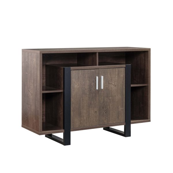 Wine Cabinet Dark Taupe & Black Two Door Cabinet (212926) - Image 3