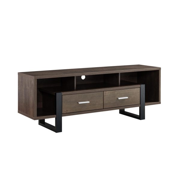 TV Stand Walnut Oak & Black Sleek Design with Drawers and Shelves for Modern Living Rooms (212927) - Image 4