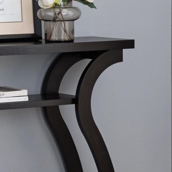 Three-Tier Shelf-Red Cocoa-Entryway Console Table (212947) - Image 3