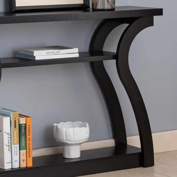 Three-Tier Shelf-Red Cocoa-Entryway Console Table (212947) - Image 5