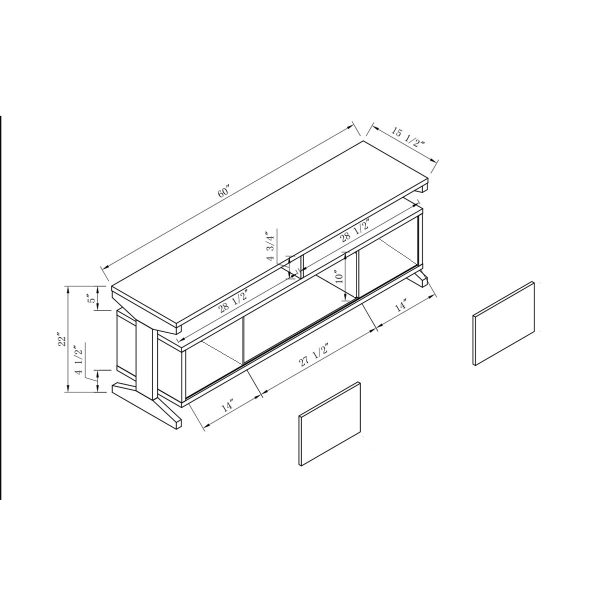 Brown Walnut TV Stand with Sliding Doors and Shelves (213035) - Image 4