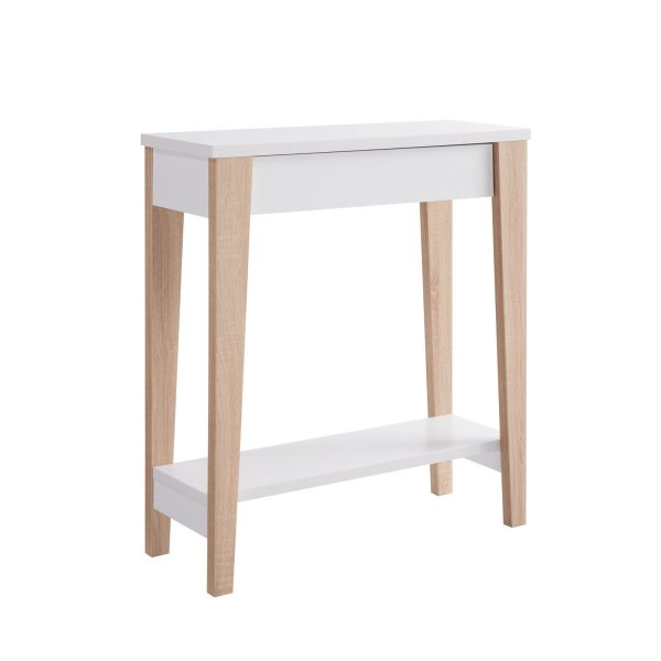 White & Weathered White Console Table with Drawer & Shelf Entryway Table (223054) - Image 3