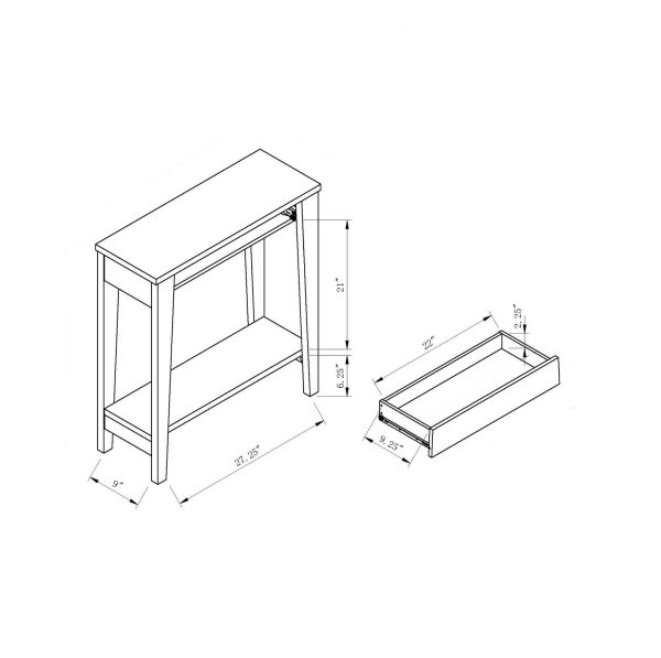 White & Weathered White Console Table with Drawer & Shelf Entryway Table (223054) - Image 4