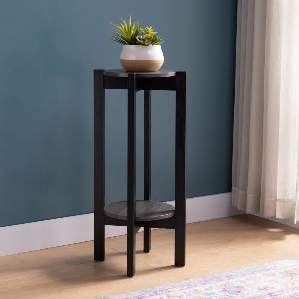 Two-Tier Plant Stand- Distressed Grey & Black (223056)