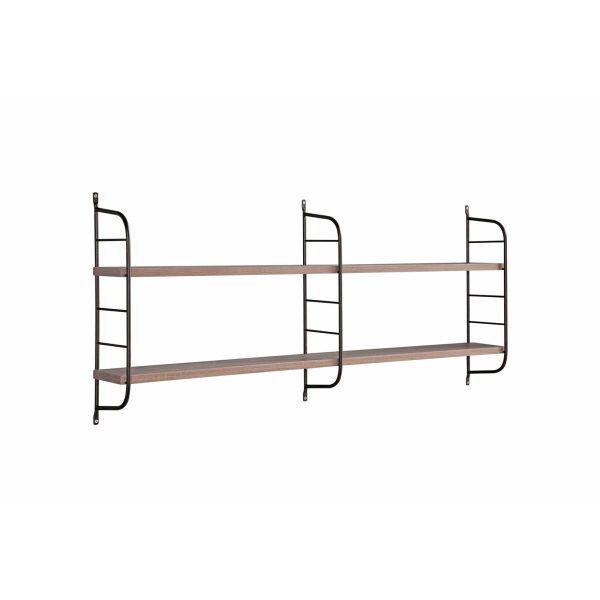 Stylish Wall Mount Shelves in Dark Taupe & Black Adjustable Industrial Design (223098) - Image 3