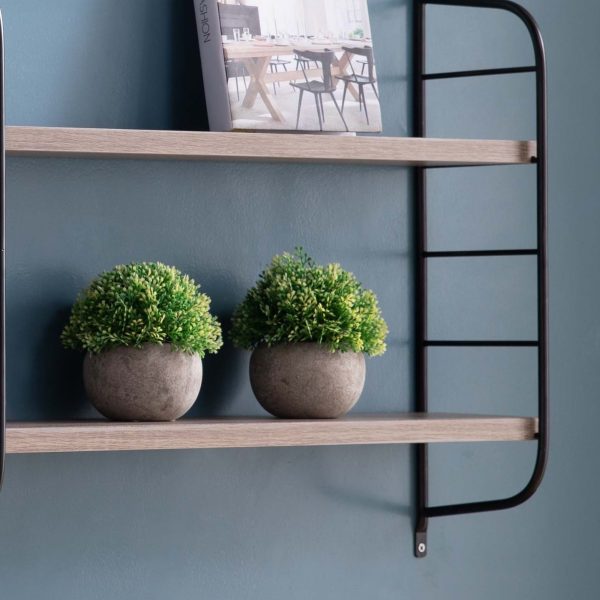 Stylish Wall Mount Shelves in Dark Taupe & Black Adjustable Industrial Design (223098) - Image 2