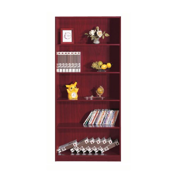 Elegant Five-Tier Mahogany Bookcase with Adjustable Shelves and Storage Solution (BC26555-5 MHG) - Image 2