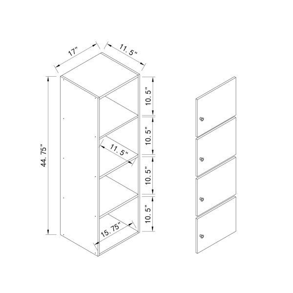 Beech Storage Cabinet with 4 Closed Cabinets and Display Shelf (CB-40D BE) - Image 2