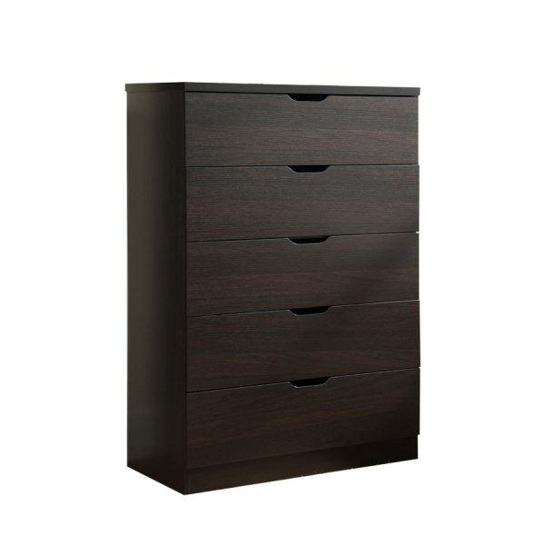 Functional 5 Drawer Chest in Dark Brown Finish (K16002) - Image 3