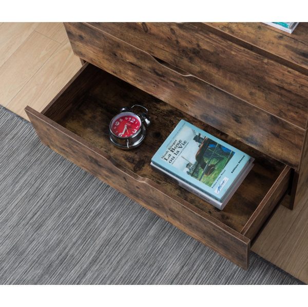 Functional 5 Drawer Chest in Distressed Brown Finish (K16069) - Image 3