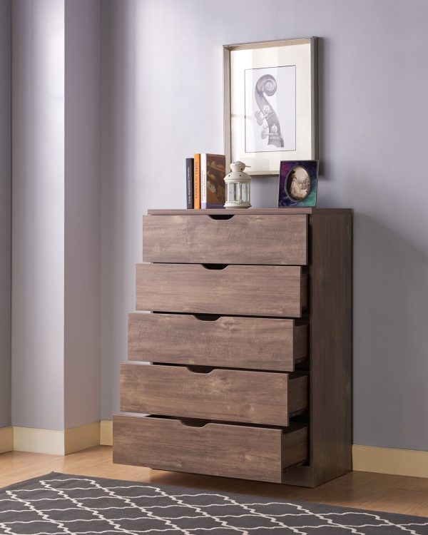 Functional 5 Drawer Chest in Hazelnut Finish (K16071) - Image 2