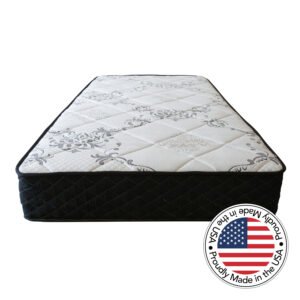 9" Cotton Feel White Grey Fabric Mattress (MPS0902) Proudly Made in the USA