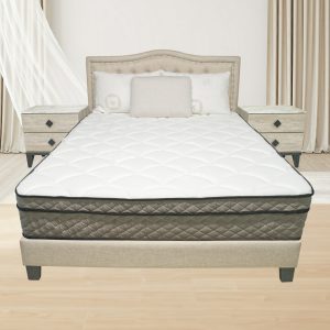 Perspective View of 12" Euro Hybrid Top Pocket Coil and Memory Foam Mattress (MPS1201)