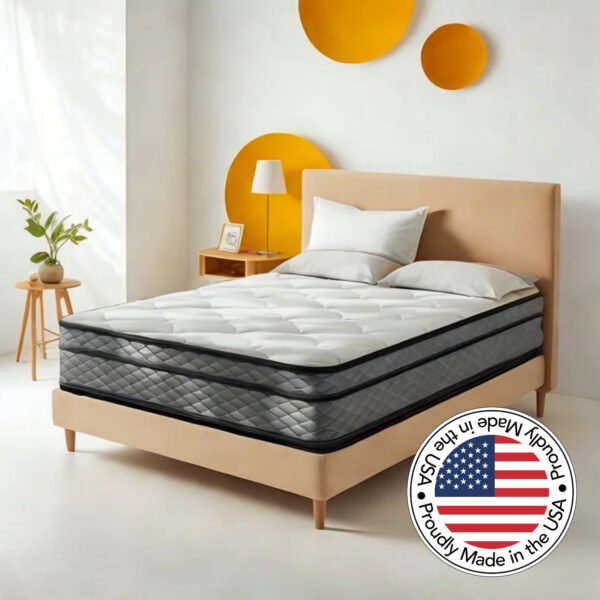 12" Euro Hybrid Top Pocket Coil and Memory Foam Mattress (MPS1201) Proudly Made in the USA