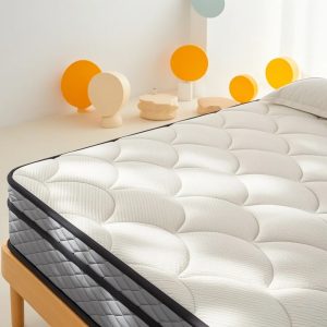 Corner View of 12" Euro Hybrid Top Pocket Coil and Memory Foam Mattress (MPS1201)