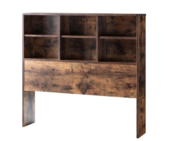 Twin Bookcase Headboard Distressed Wood (Y2101T)