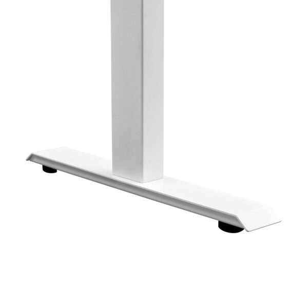 Close-up View of White Height Adjustable Dual Motor 3 Stage Standing Desk Frame (DSK812)