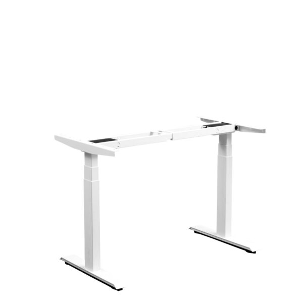 Vertical Adjustment of White Height Adjustable Dual Motor 3 Stage Standing Desk Frame (DSK812)