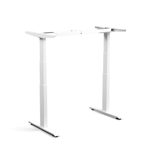 Vertical Adjustment of White Height Adjustable Dual Motor 3 Stage Standing Desk Frame (DSK812)