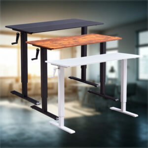 Hand-Crank Standing Desk with Wheels Adjustable Height & Sturdy Design in Three Colors (DSK816)