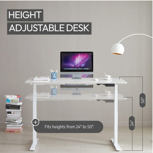 White Height Adjustable Dual Motor 3 Stage Standing Desk Frame (XYL-812)