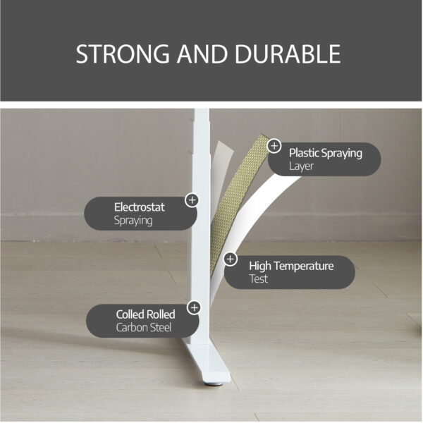 White Height Adjustable Dual Motor 3 Stage Standing Desk Frame (XYL-812)