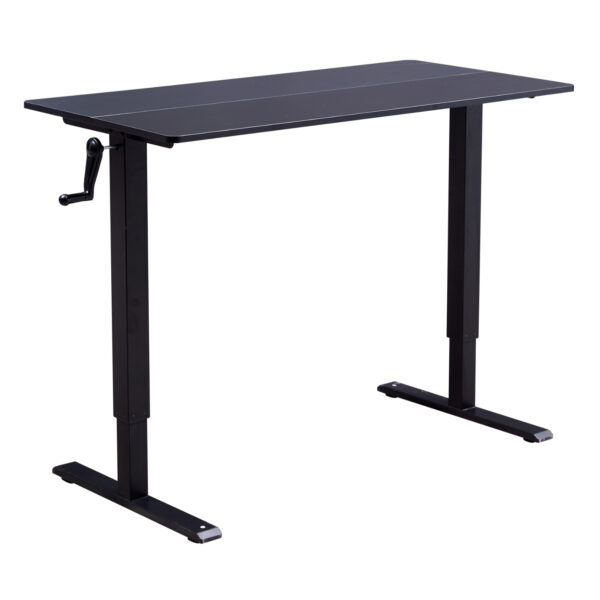 Hand-Crank Standing Desk with Wheels Adjustable Height & Sturdy Design in Black (XYL-816HS)