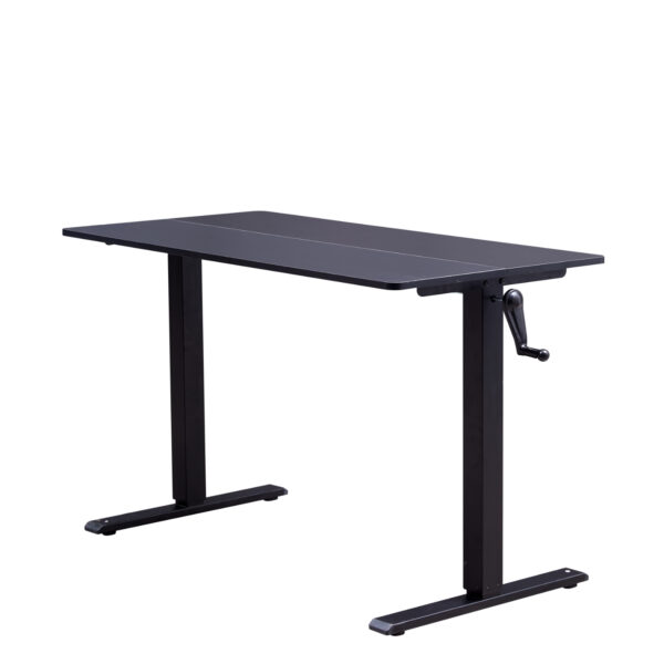 Hand-Crank Standing Desk with Wheels Adjustable Height & Sturdy Design in Black (XYL-816HS)