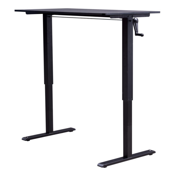 Hand-Crank Standing Desk with Wheels Adjustable Height & Sturdy Design in Black (XYL-816HS)