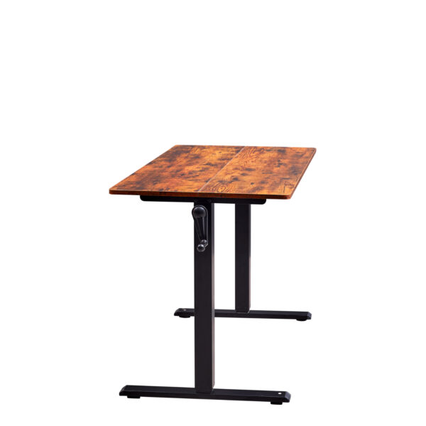 Hand-Crank Standing Desk with Wheels Adjustable Height & Sturdy Design in Brown (XYL-816HS)