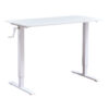 Hand-Crank Standing Desk with Wheels Adjustable Height & Sturdy Design in White (XYL-816HS)