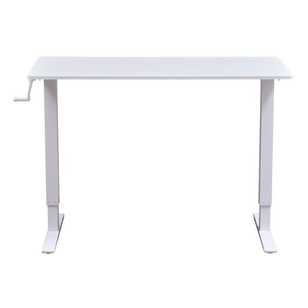 Hand-Crank Standing Desk with Wheels Adjustable Height & Sturdy Design in White (XYL-816HS)