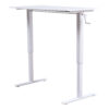 Hand-Crank Standing Desk with Wheels Adjustable Height & Sturdy Design in White (XYL-816HS)