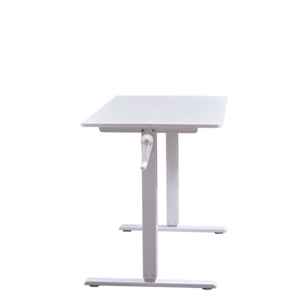 Hand-Crank Standing Desk with Wheels Adjustable Height & Sturdy Design in White (XYL-816HS)