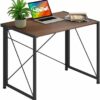 Folding Computer Desk Compact, No-Assembly, and Space-Saving Desk for Office, Study, or Home Use (DESK-HN22)