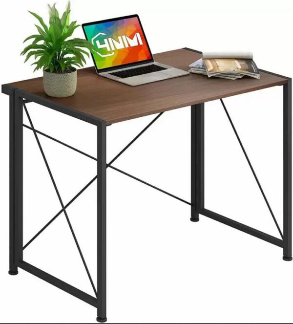 Folding Computer Desk Compact, No-Assembly, and Space-Saving Desk for Office, Study, or Home Use (DESK-HN22)