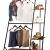 Rustic Wardrobe with Dual Rods & Shelves – Spacious Organizer for Clothes & Accessories (RACK-HN14)