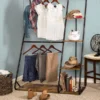 Rustic Wardrobe with Dual Rods & Shelves – Spacious Organizer for Clothes & Accessories (RACK-HN14)